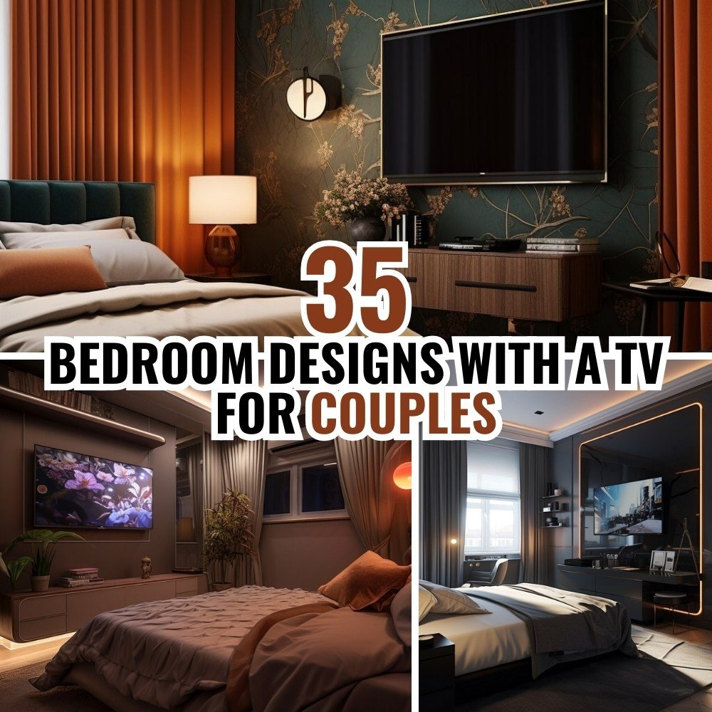 35 Bedroom designs with a TV for couples