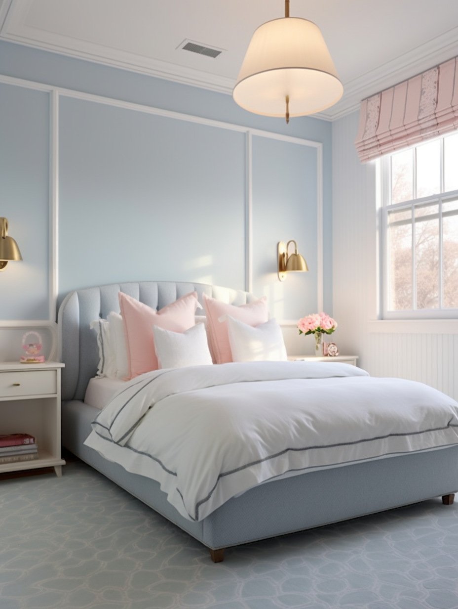 Light Blue and Grey Bedroom Design 1