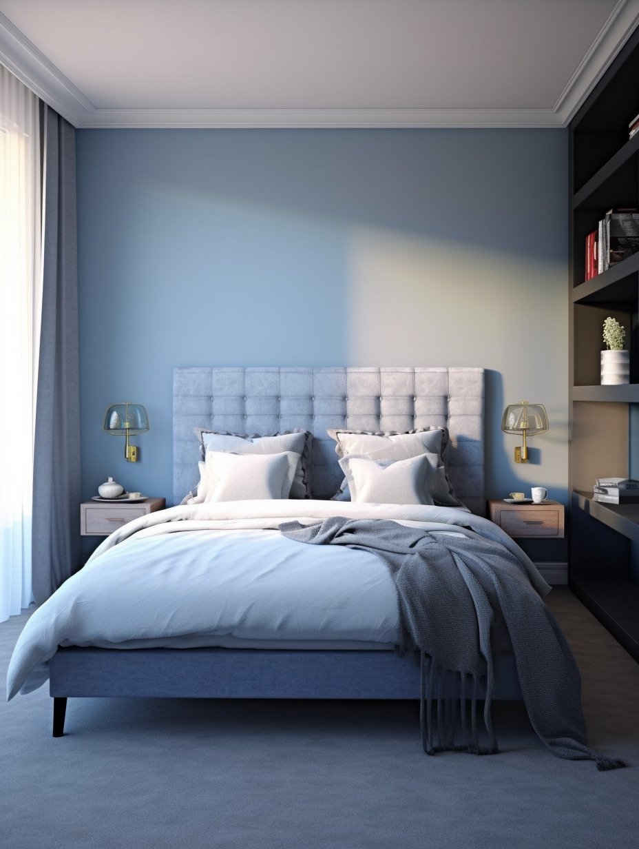 Light Blue and Grey Bedroom Design 10