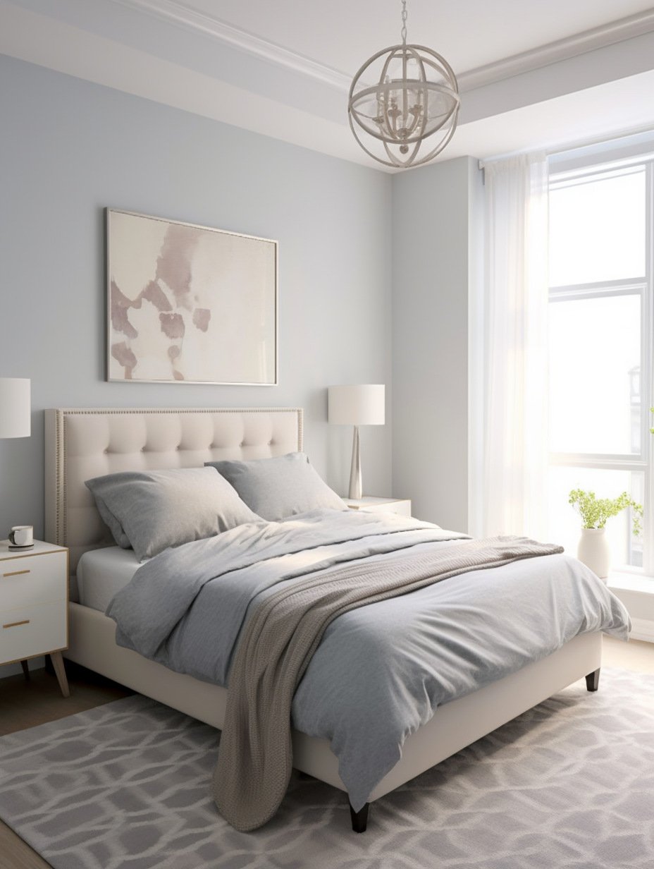 Light Blue and Grey Bedroom Design 4