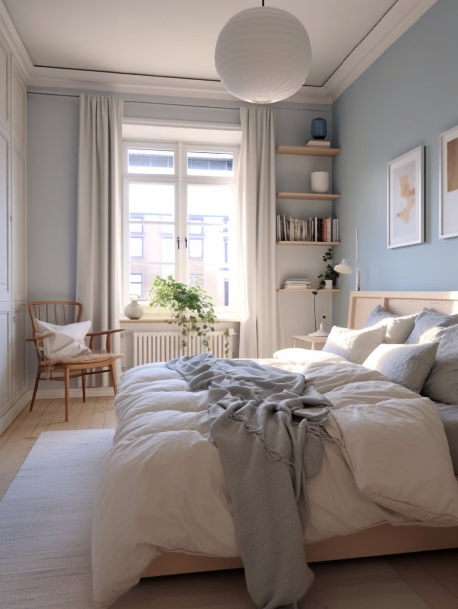 Light Blue and Grey Bedroom Design 9