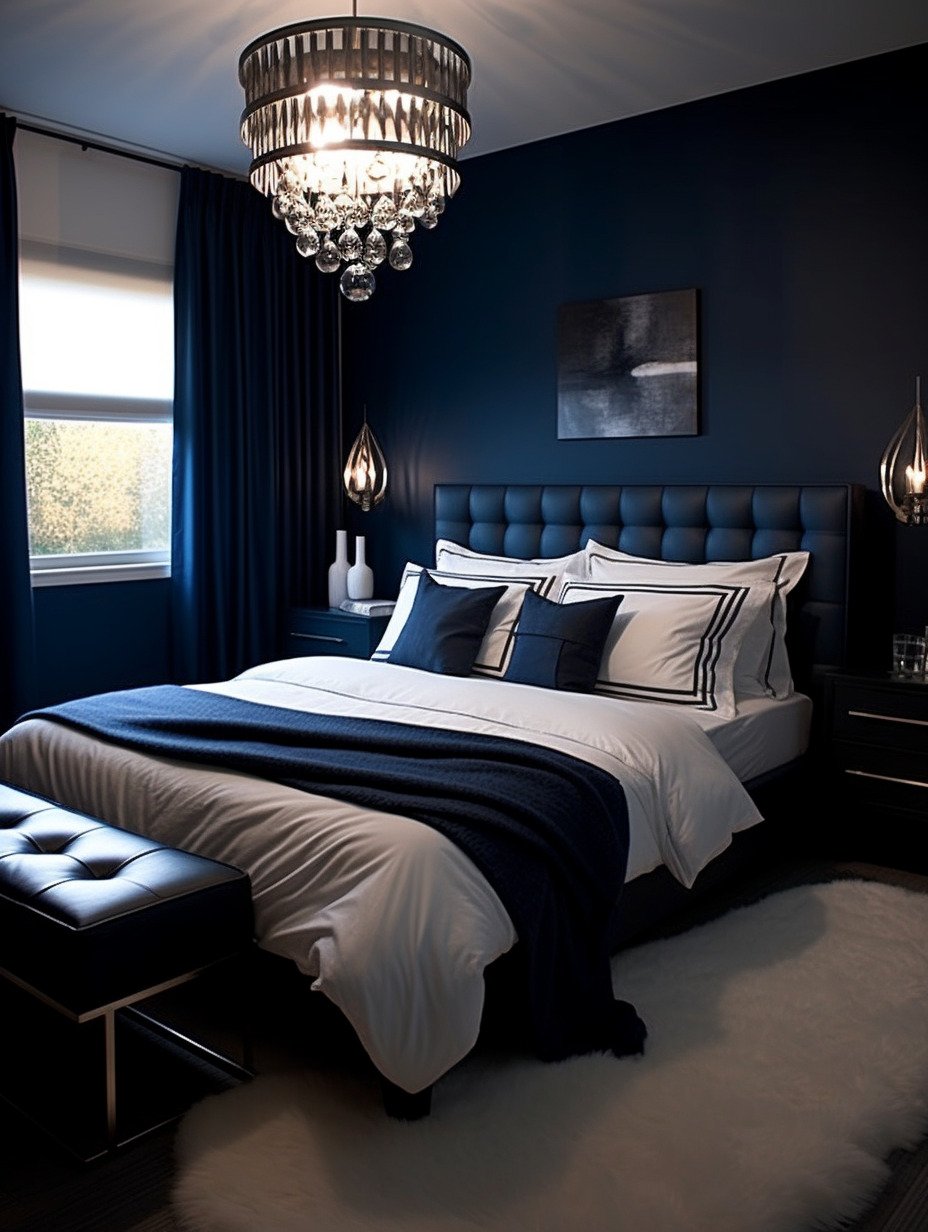 Navy - Royal Blue - Dark Blue Bedroom Design 1