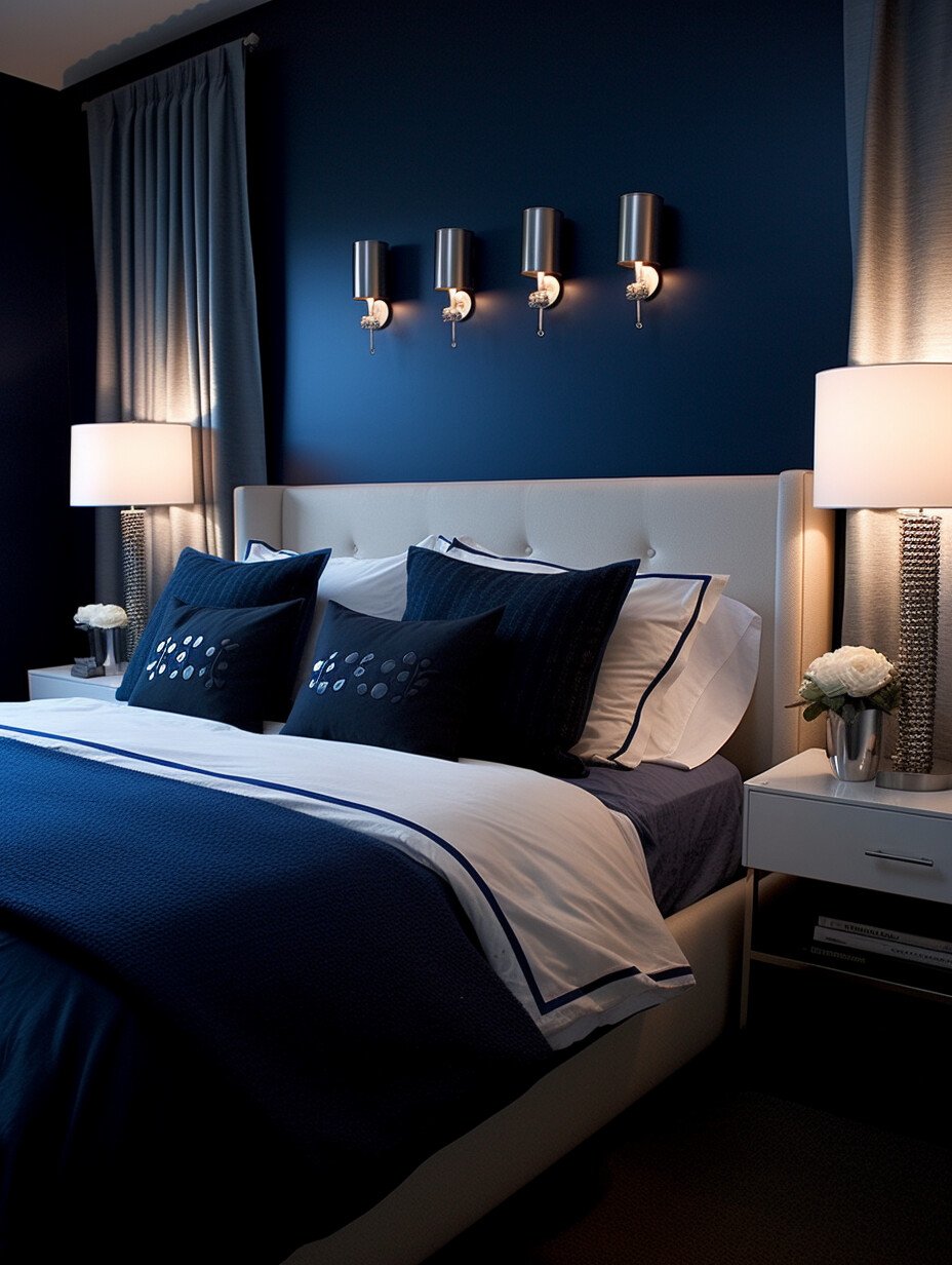 Navy - Royal Blue - Dark Blue Bedroom Design 2