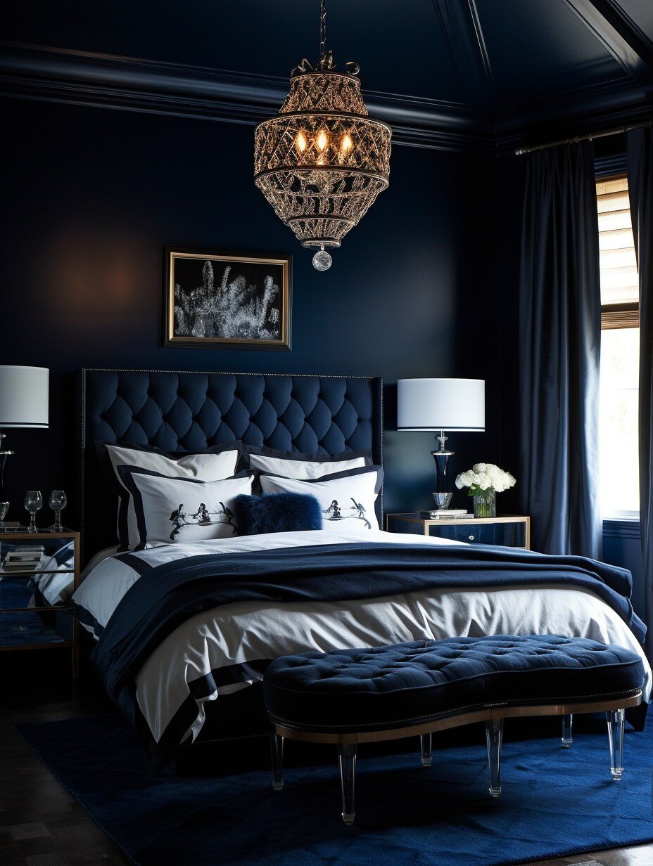 Navy - Royal Blue - Dark Blue Bedroom Design 3