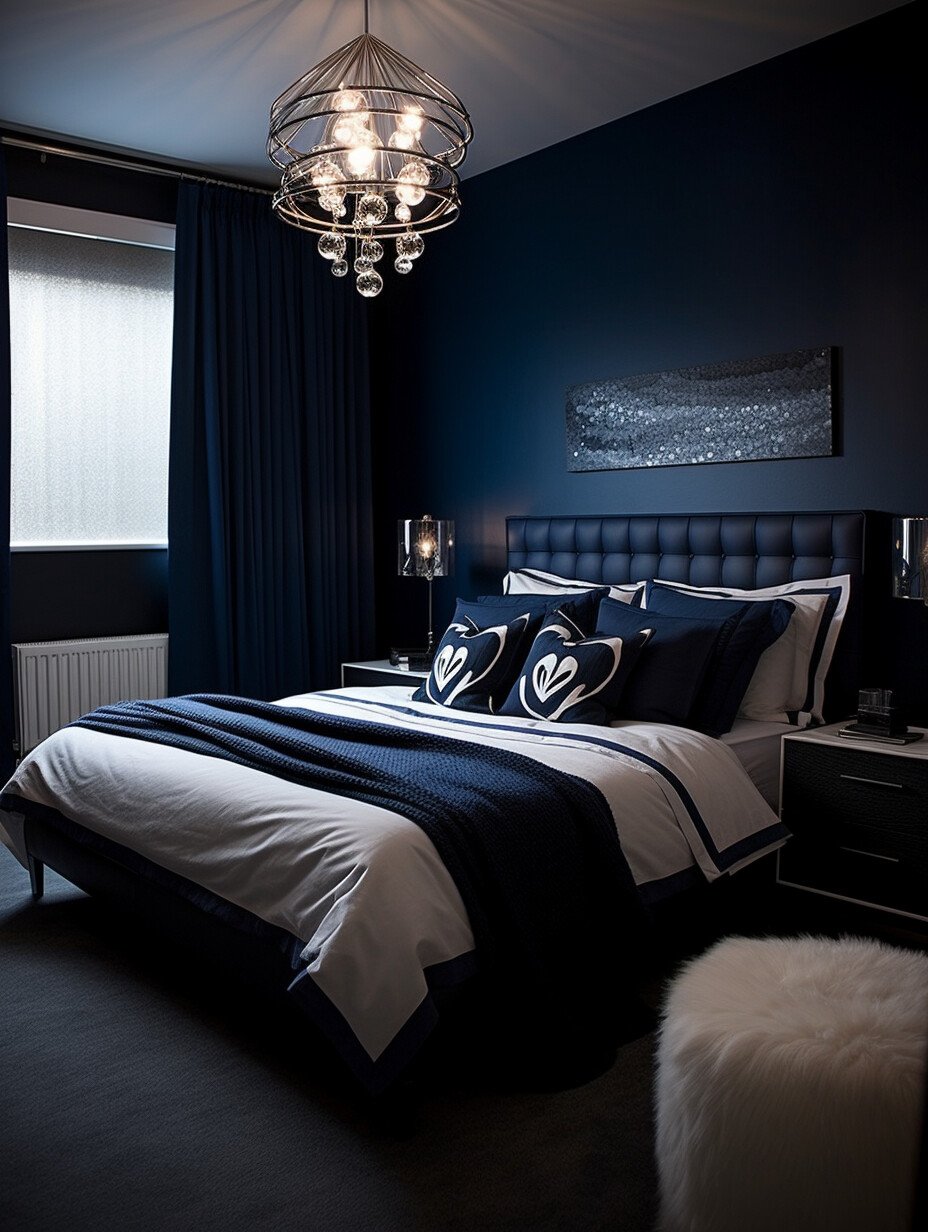 Navy - Royal Blue - Dark Blue Bedroom Design 4
