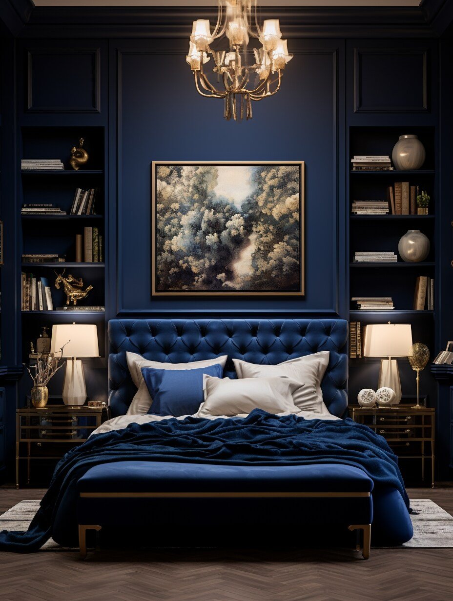 Navy - Royal Blue - Dark Blue Bedroom Design 5