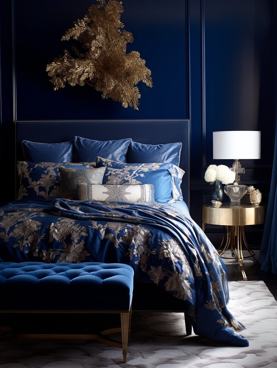 Navy - Royal Blue - Dark Blue Bedroom Design 6