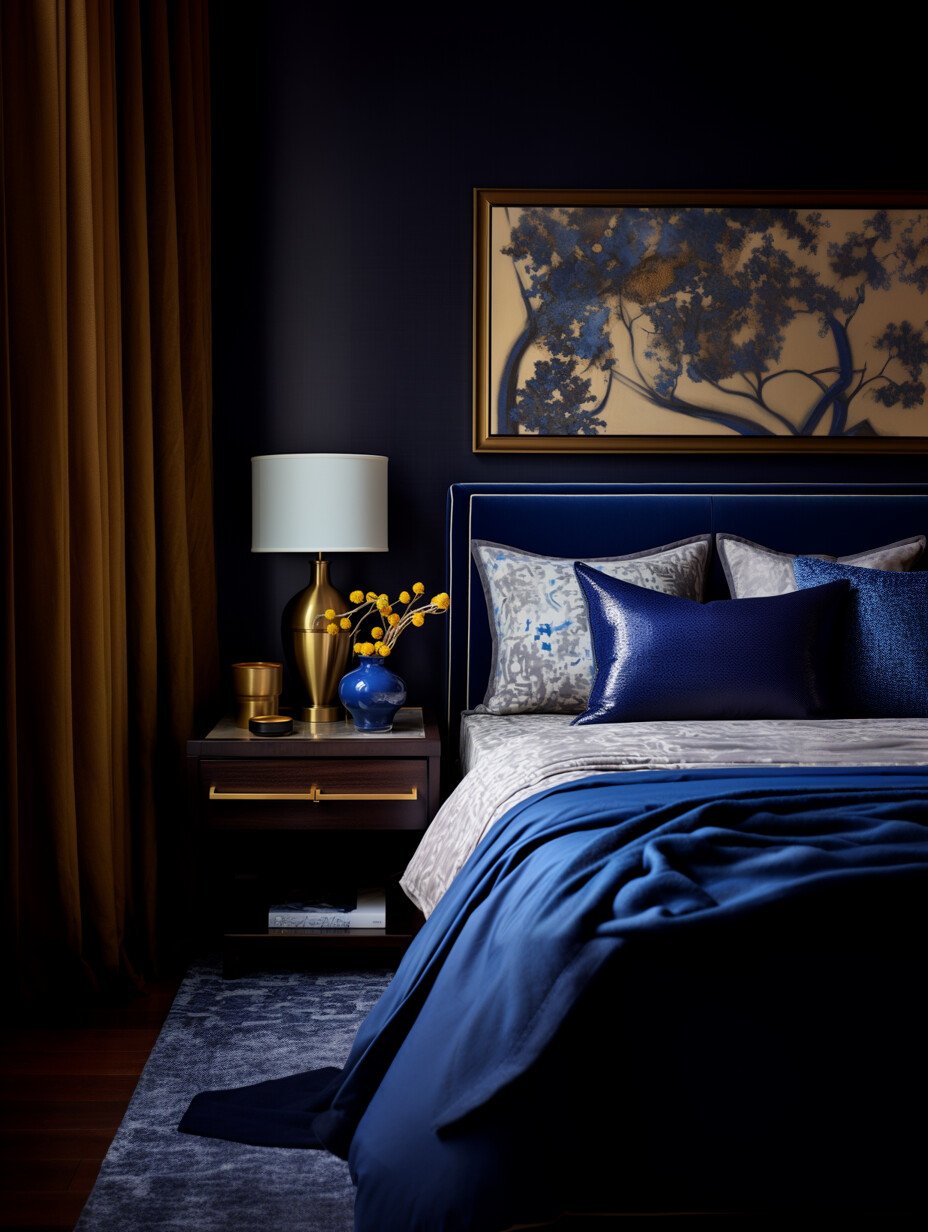 Navy - Royal Blue - Dark Blue Bedroom Design 7
