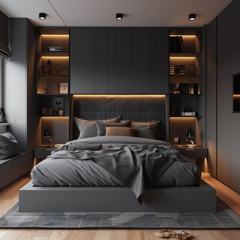 Small Grey Bedroom For Couples 11