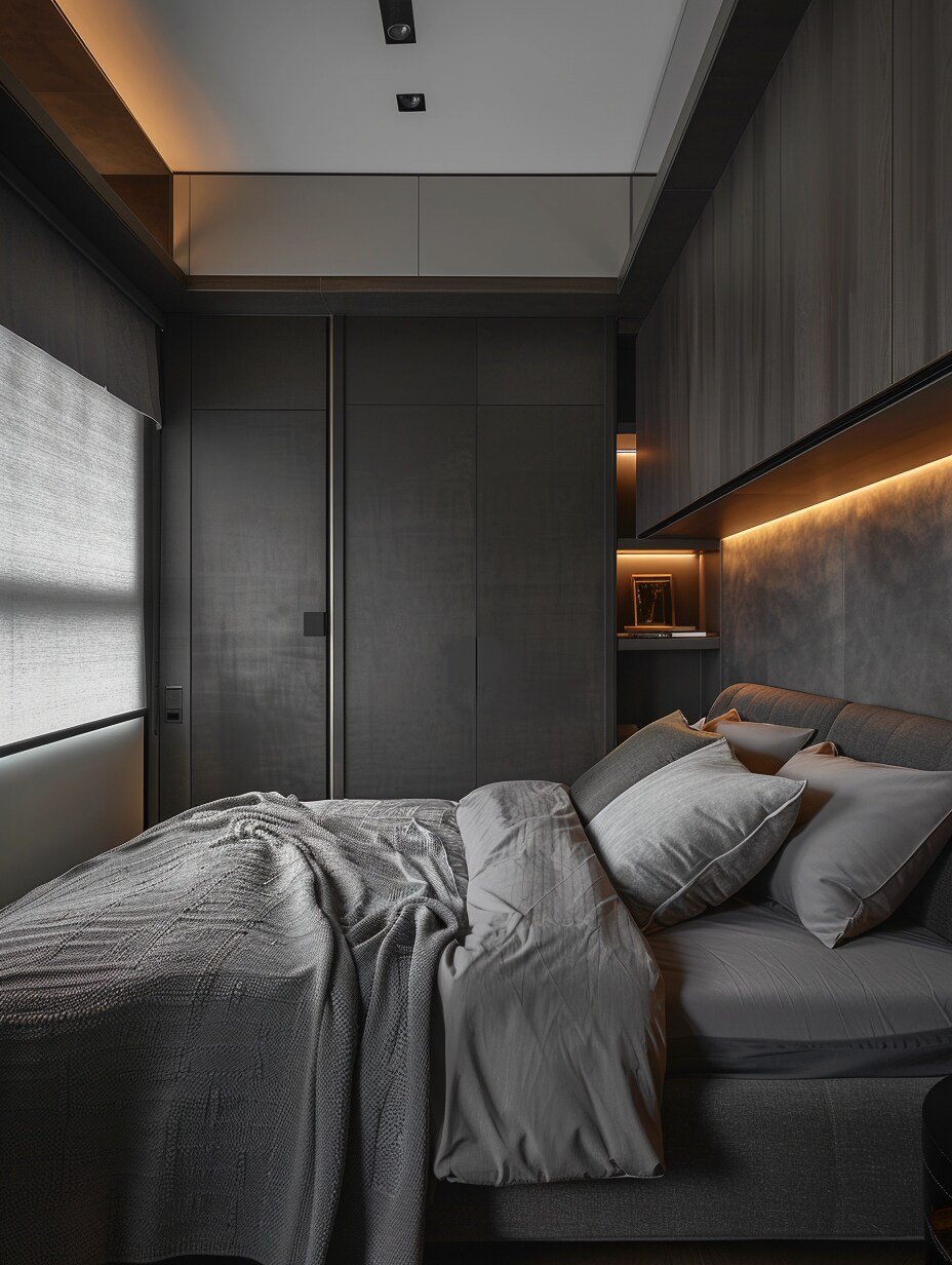 Small Grey Bedroom For Couples 19