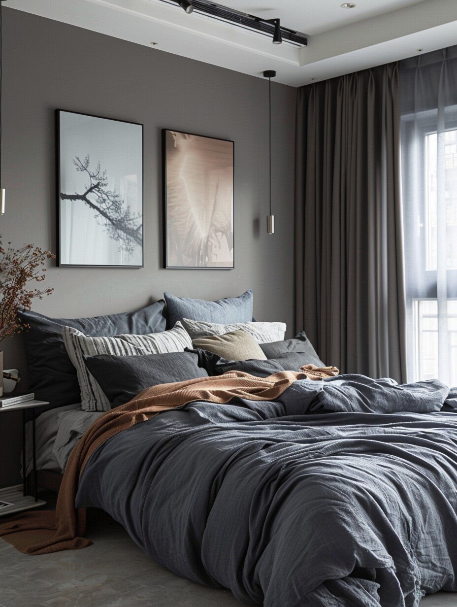 Small Grey Bedroom For Couples 20