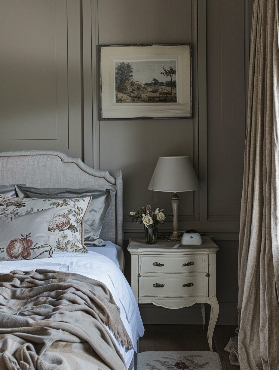 Small Grey Bedroom with Vibrant Color For Couples 12