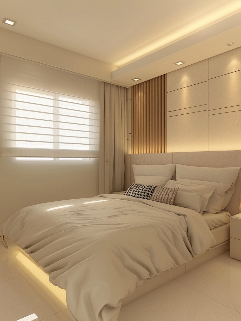 Small White Minimalist Bedroom for Woman 3