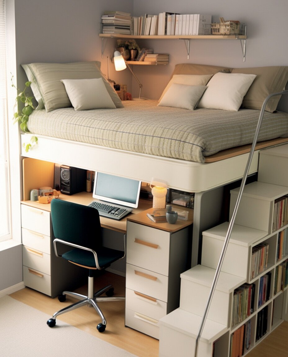 Space Saving Small Bedroom Ideas With a Desk 1