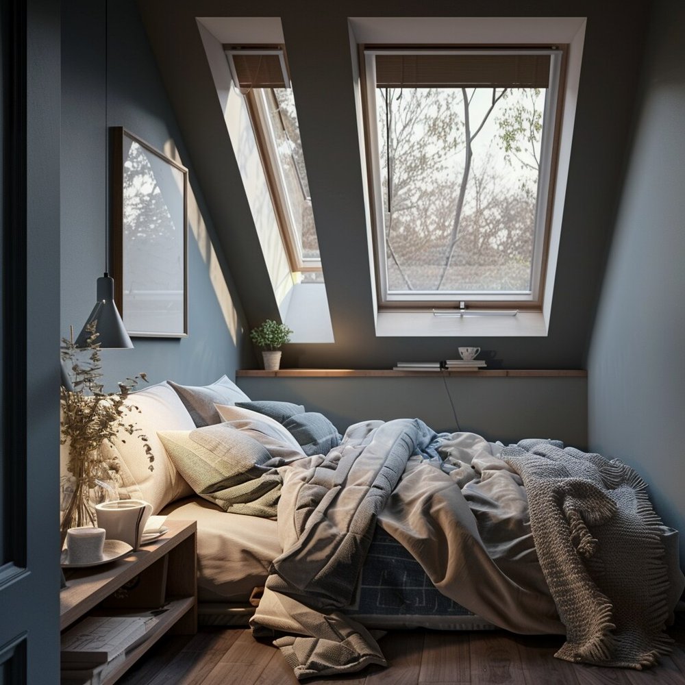 small bedroom with two windows 10
