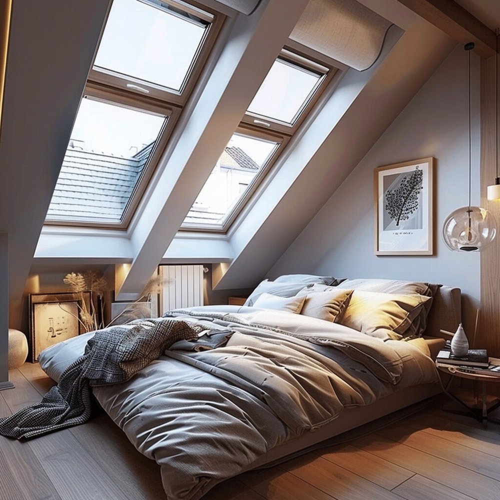 small bedroom with two windows 9