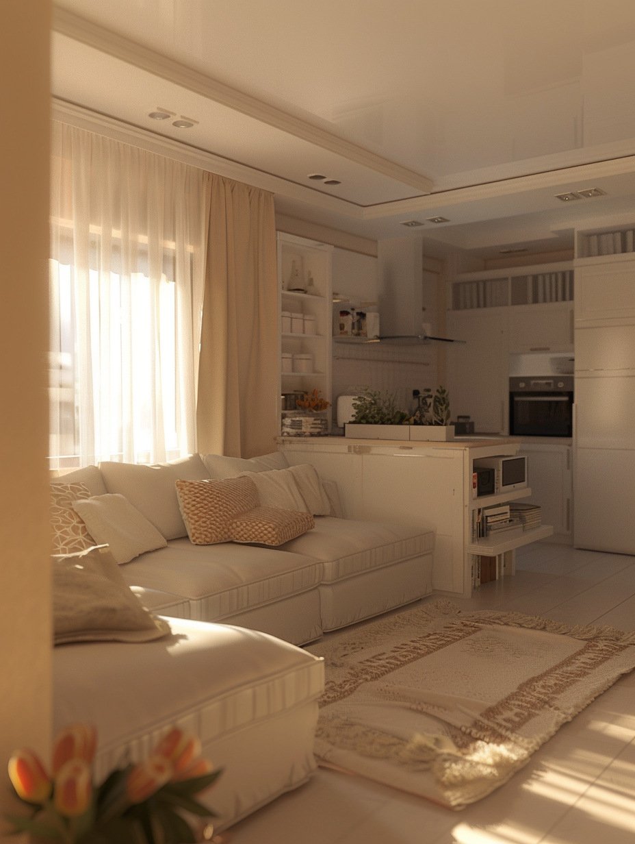 Small Modern Luxury White Living Room 3