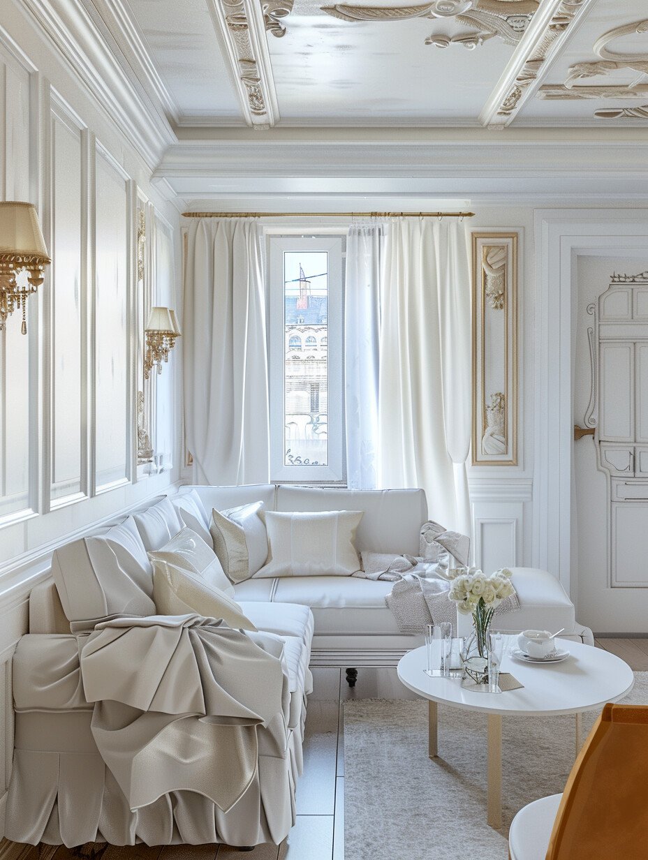 Small Modern Luxury White Living Room 4
