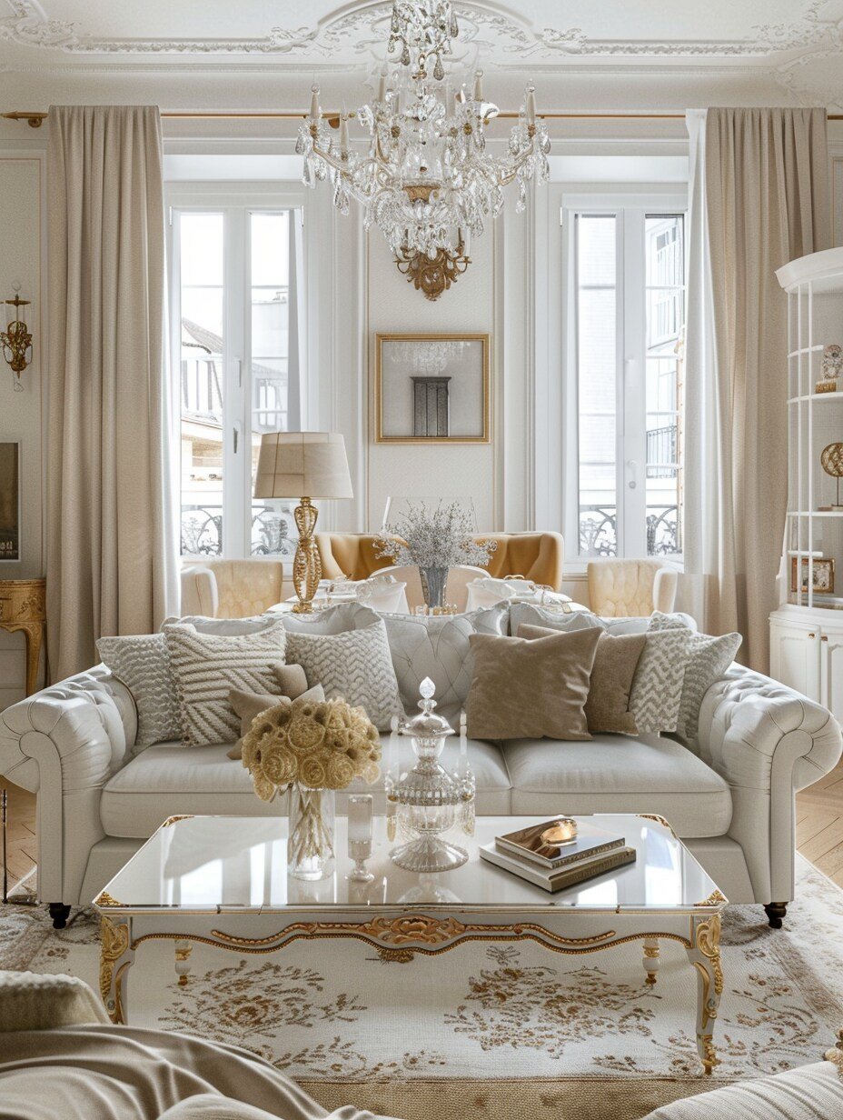 Small Modern Luxury White Living Room 6