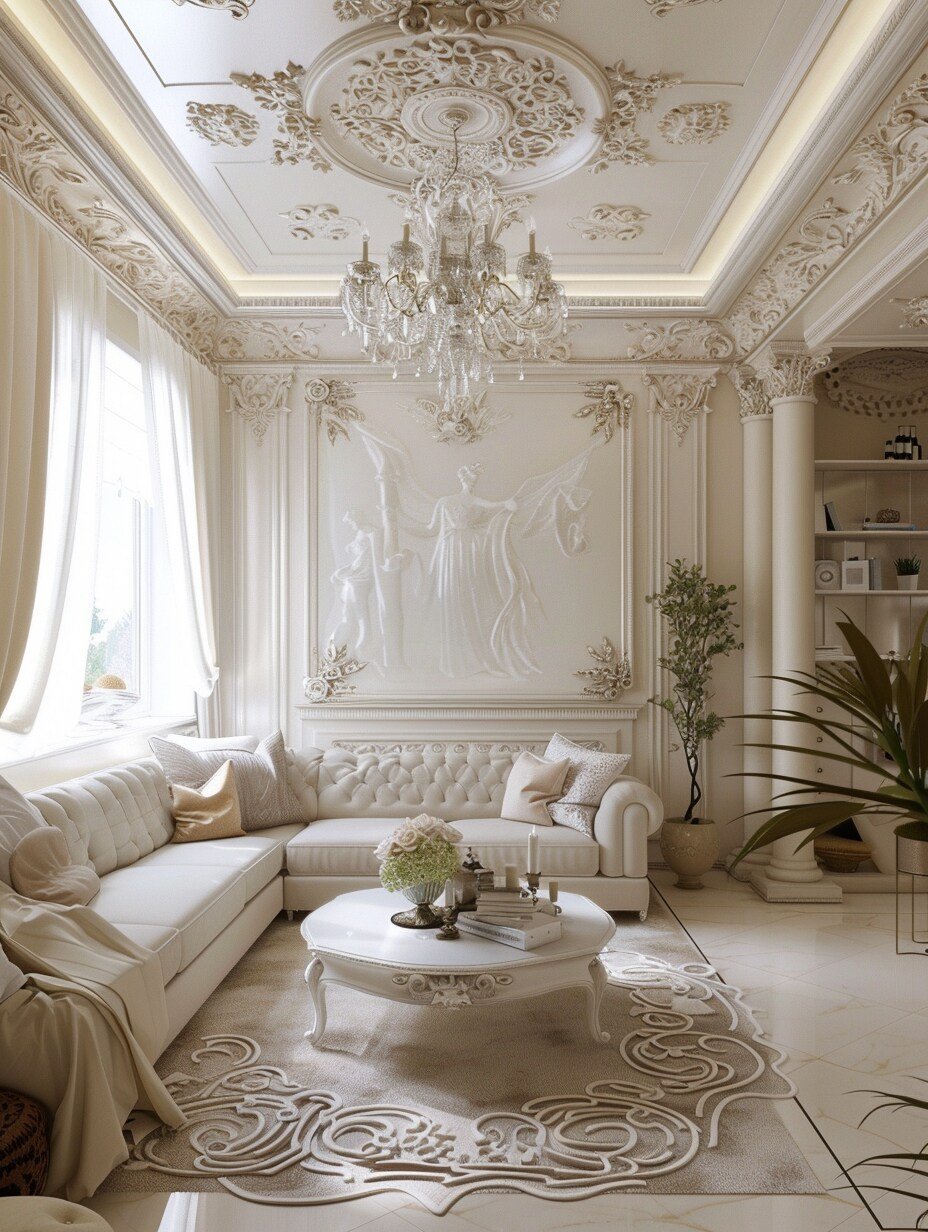 Small Modern Luxury White Living Room 8