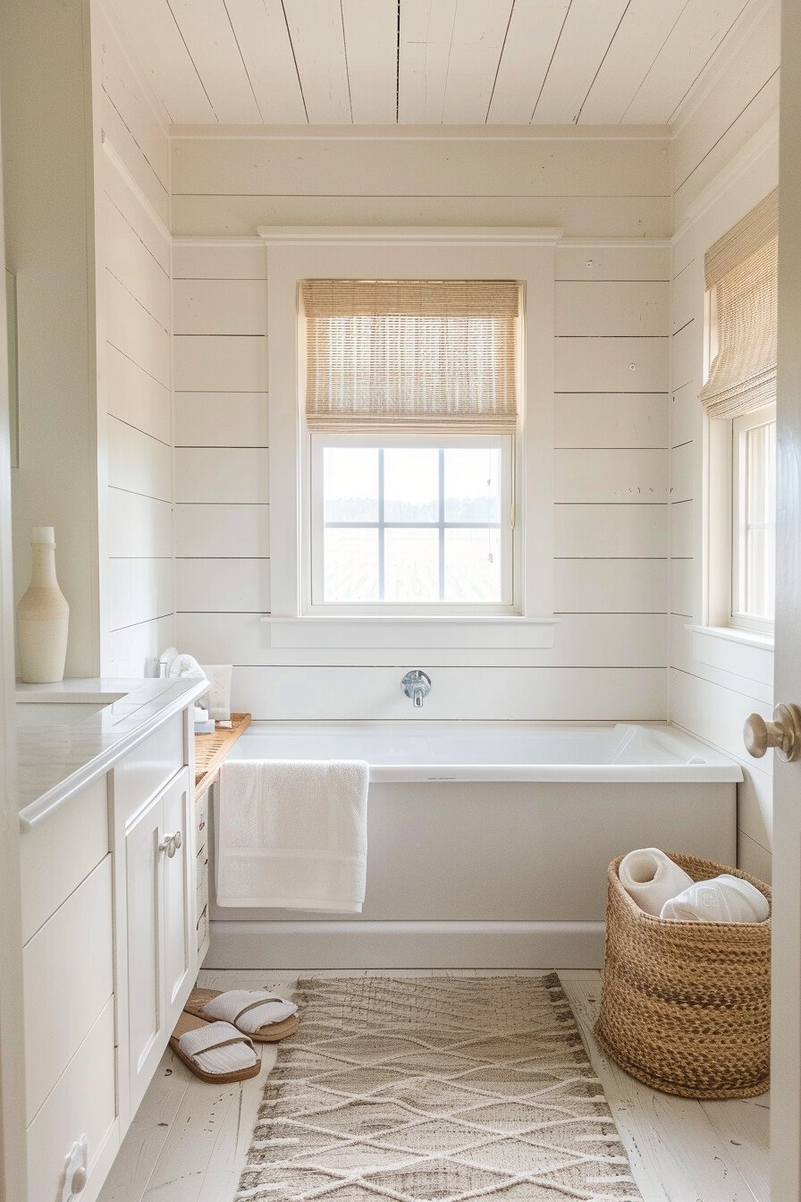 Farmhouse small bathroom ideas with tub 5